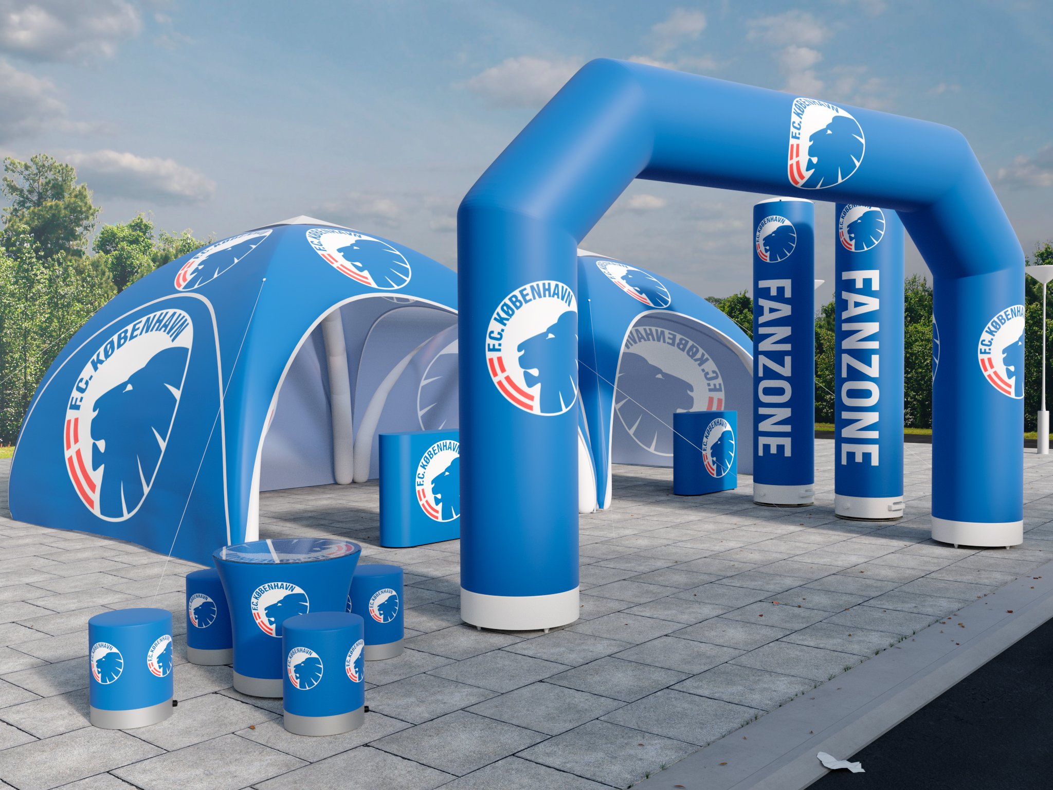 Inflatable trade show booth with logo